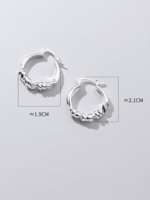 Rosh 925 Sterling Silver Twist Geometric Minimalist Huggie Earring 2