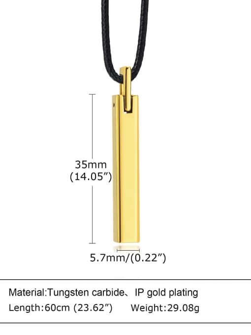 Gold Pendant wax rope Titanium Steel Minimalist Geometric Pendant
