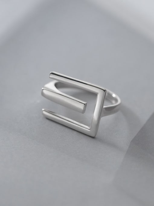 Rosh 925 Sterling Silver Letter Minimalist Band Ring 3