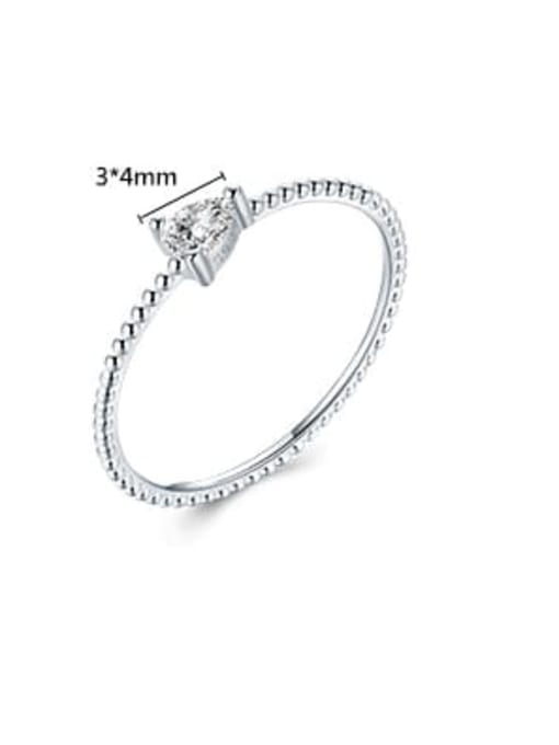 MODN 925 Sterling Silver Cubic Zirconia Triangle Minimalist Band Ring 2