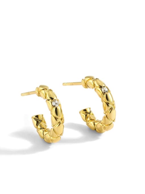 Gold Brass Geometric Minimalist Stud Earring