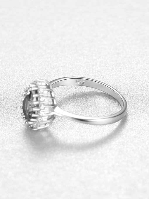 CCUI 925 Sterling Silver Cubic Zirconia Water Drop Classic Band Ring 2