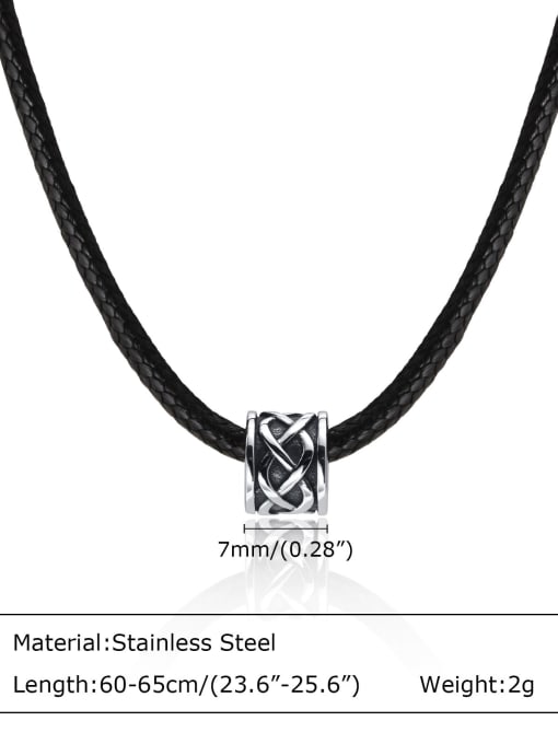 CONG Stainless steel Leather Geometric Hip Hop Necklace 2