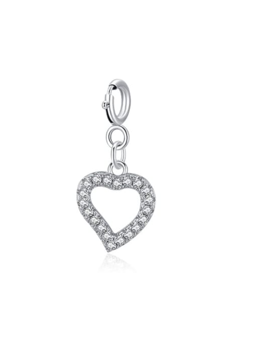 S925 silver 925 Sterling Silver Cubic Zirconia Minimalist Heart Pendant