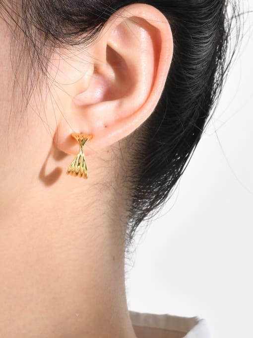 LI MUMU Brass Geometric Minimalist Stud Earring 1