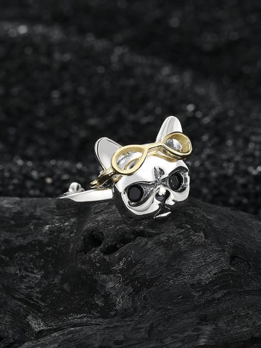 KDP-Silver 925 Sterling Silver Dog Classic Band Ring 2