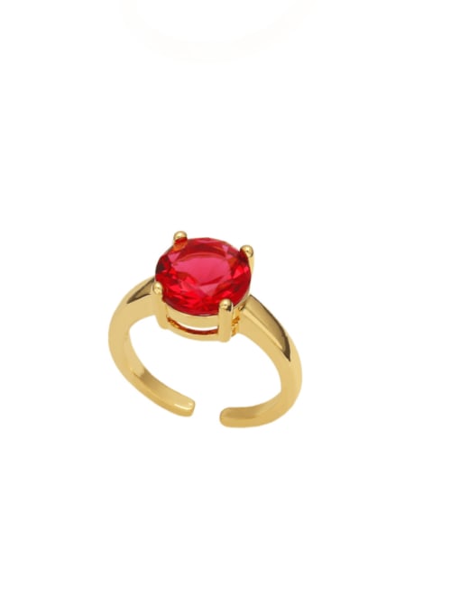 red Brass Cubic Zirconia Snake Vintage Band Ring
