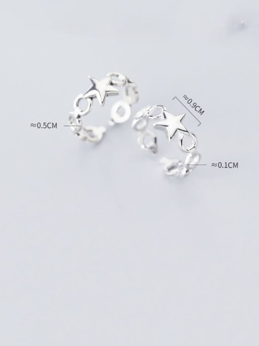 Rosh 925 Sterling Silver  Minimalist Fashion glossy pentagon  free size Ring 3