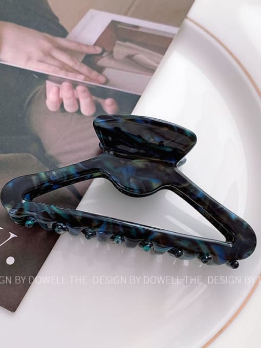 Blue black 9.3cm Cellulose Acetate Trend Geometric Jaw Hair Claw
