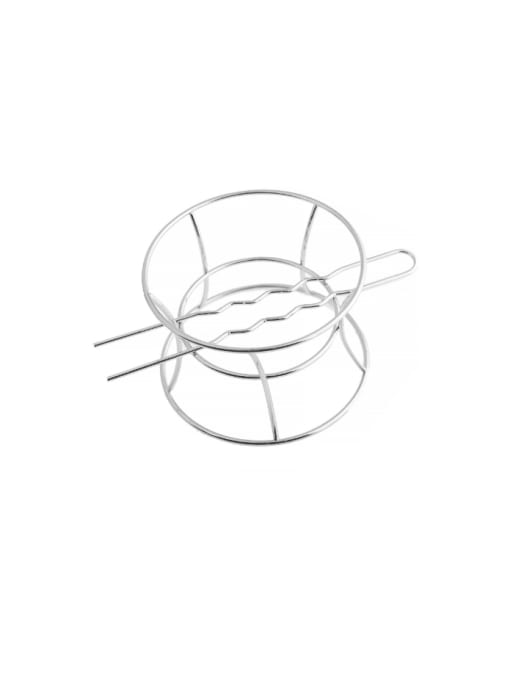 platinum Alloy Minimalist Geometric  bowl shaped hairpin Hair Stick