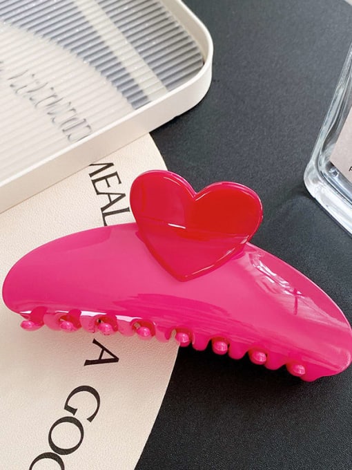 Rose 13cm Alloy Resin  Enamel Trend Heart  Multi Color Jaw Hair Claw