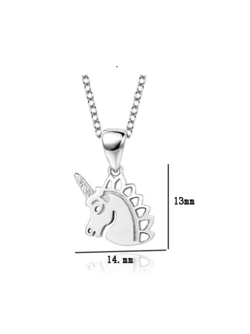 BC-Swarovski Elements 925 Sterling Silver Horse Minimalist Necklace 3