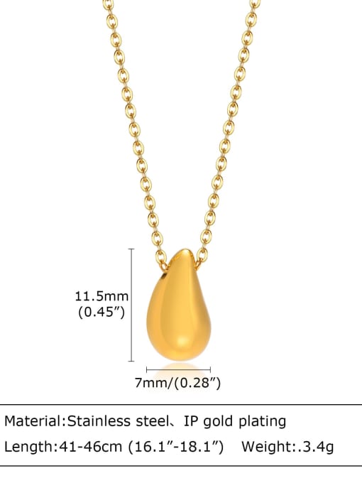 CONG Titanium Steel Water Drop Minimalist Necklace 3