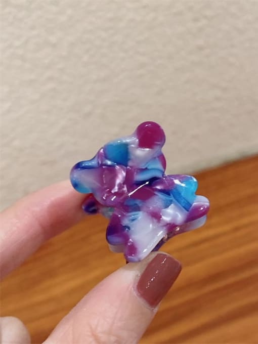 Colorful blue+ black Alloy  Cellulose Acetate Cute Bear Jaw Hair Claw