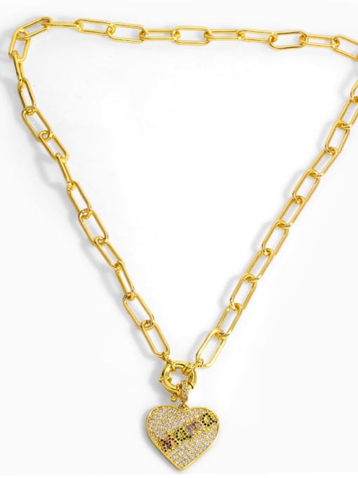 CC Brass Cubic Zirconia Heart Vintage Necklace 4