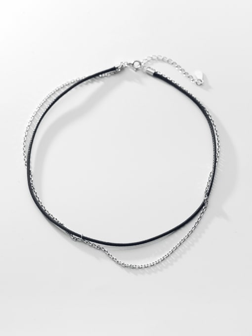 Rosh 925 Sterling Silver Irregular Minimalist Multi Strand Necklace 0