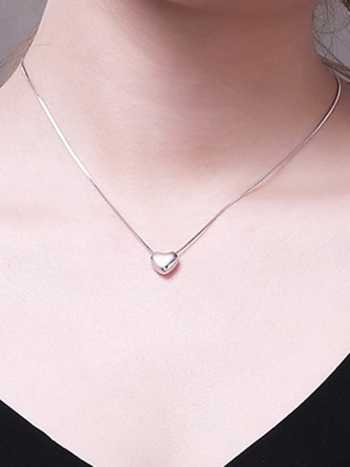 Dan 925 Sterling Silver Heart Minimalist Necklace 1