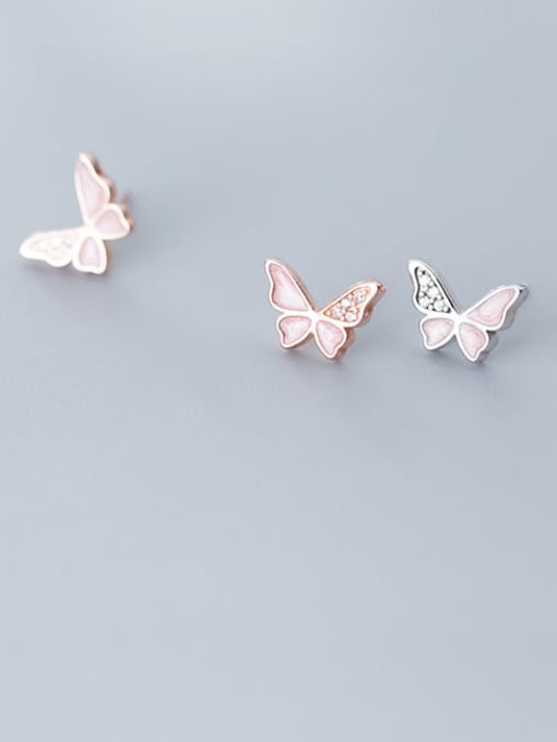 Rosh 925 Sterling Silver Shell Butterfly Minimalist Stud Earring