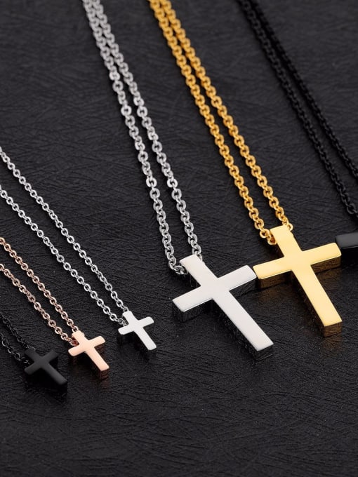 Open Sky Titanium Cross Minimalist Regligious Necklace 4