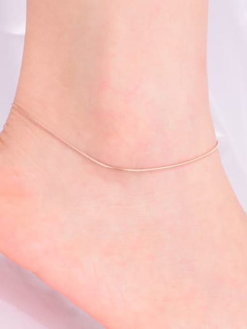 A TEEM Titanium Fashion Simple Snake Bone Chain Anklet 1