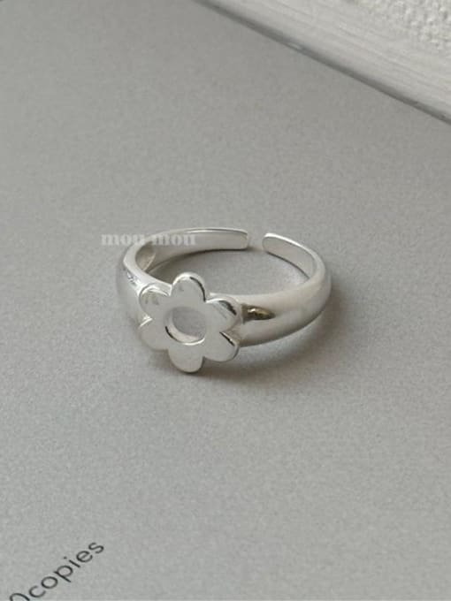Boomer Cat 925 Sterling Silver Flower Cute Band Ring 3