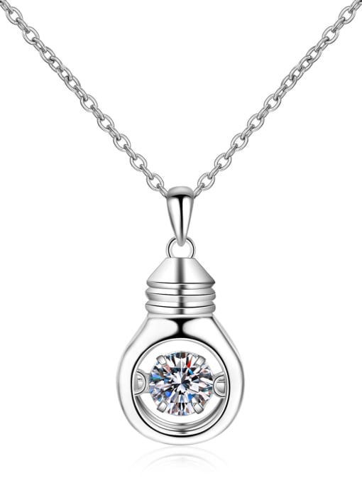 MOISS Sterling Silver 0.5 CT Moissanite Dainty Irregular  Pendant Necklace 4
