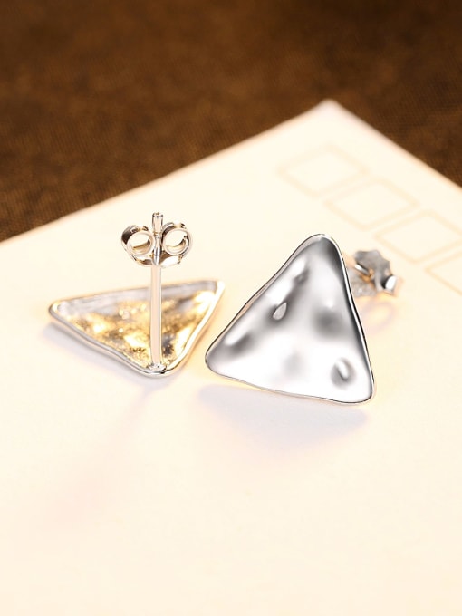 CCUI 925 Sterling Silver Triangle Minimalist Stud Earring 2