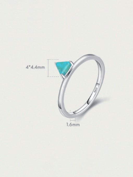 MODN 925 Sterling Silver Opal Triangle Minimalist Band Ring 3
