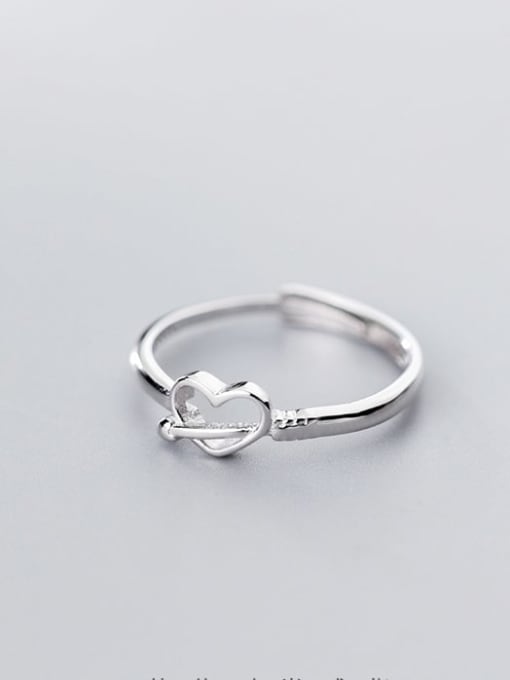 Rosh 925 Sterling Silver Heart Minimalist Free Size Ring 2