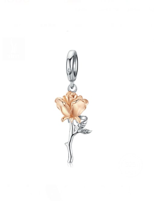 Rose gold plated BSC145 925 Sterling Silver Trend Flower  Pendant