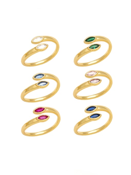 CC Brass Cubic Zirconia Geometric Minimalist Band Ring