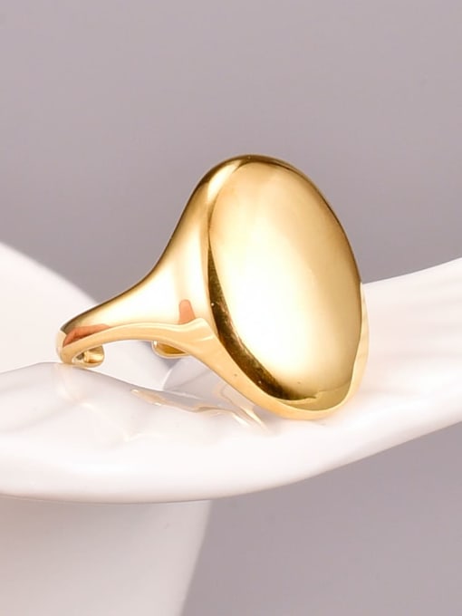 A TEEM Titanium Steel Smooth Oval Minimalist Band Ring