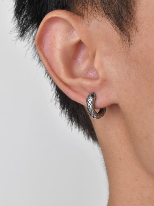 CONG Stainless steel Snake Vintage Huggie Earring 2