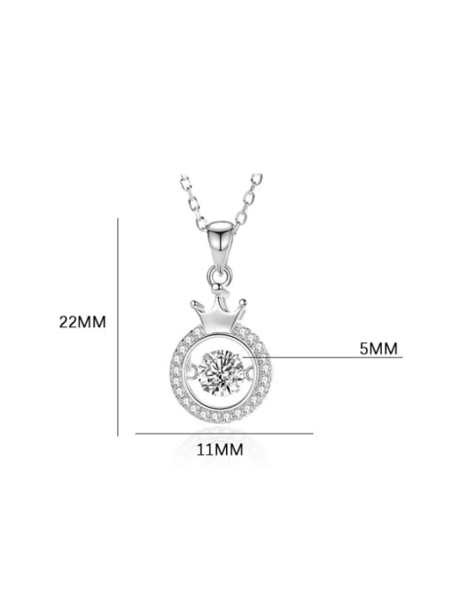 BC-Swarovski Elements 925 Sterling Silver Moissanite Crown Dainty Necklace 2