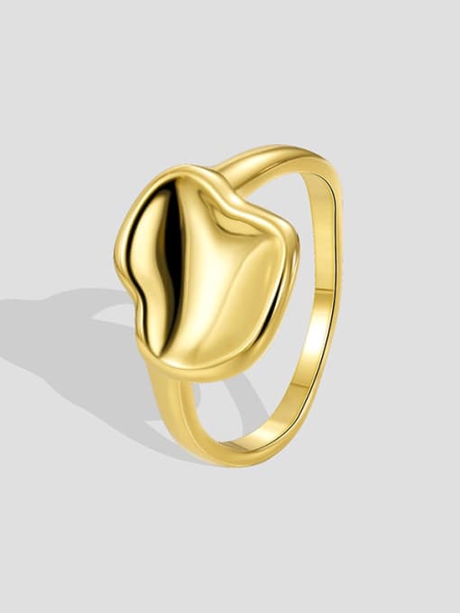 CHARME Brass Irregular Minimalist Lotus Leaf Band Ring 0