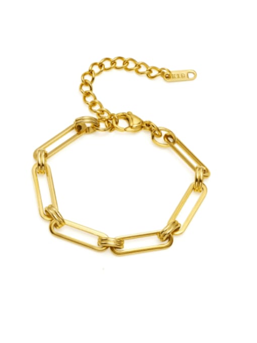 CONG Titanium Steel Geometric Chain Minimalist Link Bracelet 0