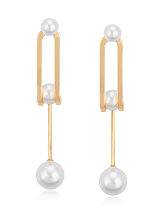 Imitation pearl earrings Alloy Imitation Pearl Geometric Minimalist Drop Earring