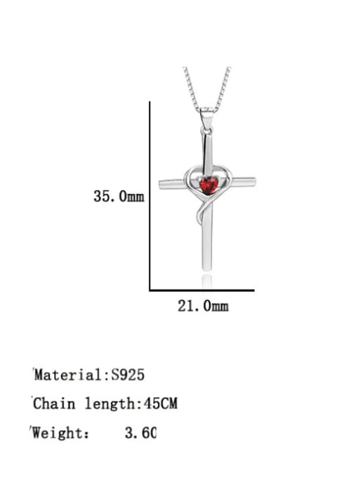 BC-Swarovski Elements 925 Sterling Silver Cubic Zirconia Cross Minimalist Necklace 2