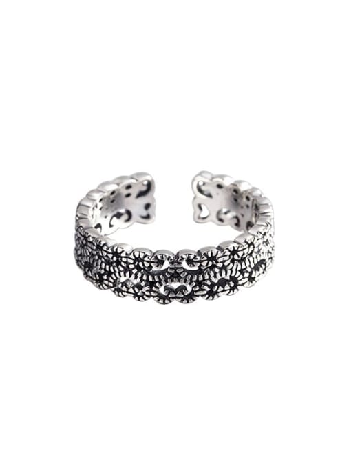 HAHN 925 Sterling Silver Hollow Cloud Vintage Midi Ring