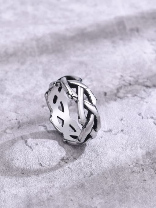CONG Stainless steel Geometric Hip Hop Band Ring 0