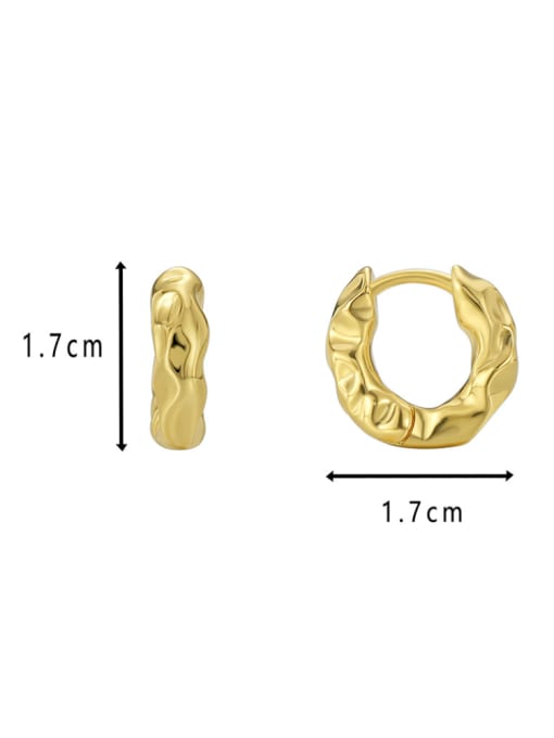 CHARME Brass  Minimalist Gold Concave Raised Face Earrings 1