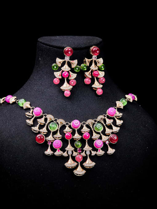 L.WIN Brass Multi Color Beads  Luxury Necklace 1
