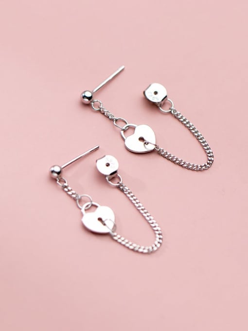 Rosh 925 Sterling Silver Heart Minimalist Threader Earring