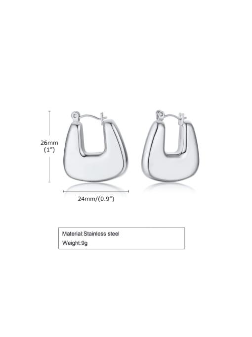 LI MUMU Stainless steel Geometric Minimalist Huggie Earring 2