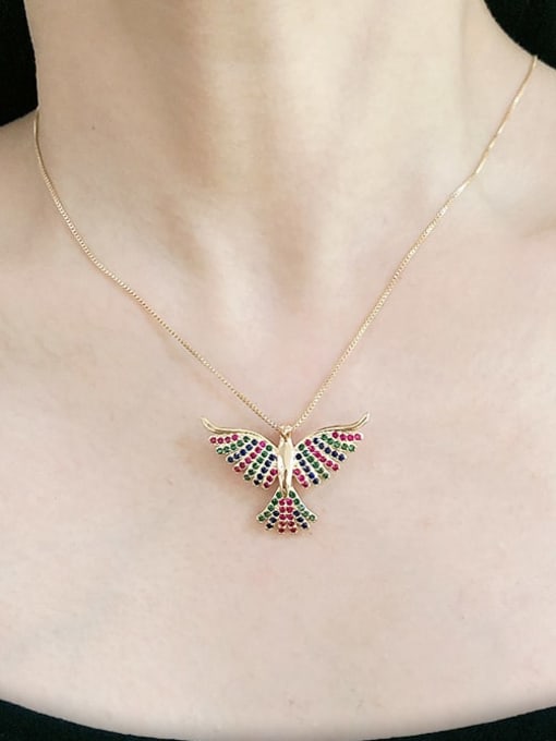 ROSS Copper Cubic Zirconia Multi Color Bird Luxury Necklace 1