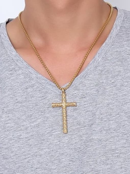 CONG Stainless Steel Cross Minimalist Regligious Necklace 2