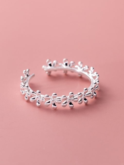 Rosh 925 Sterling Silver Flower Cute Band Ring 2