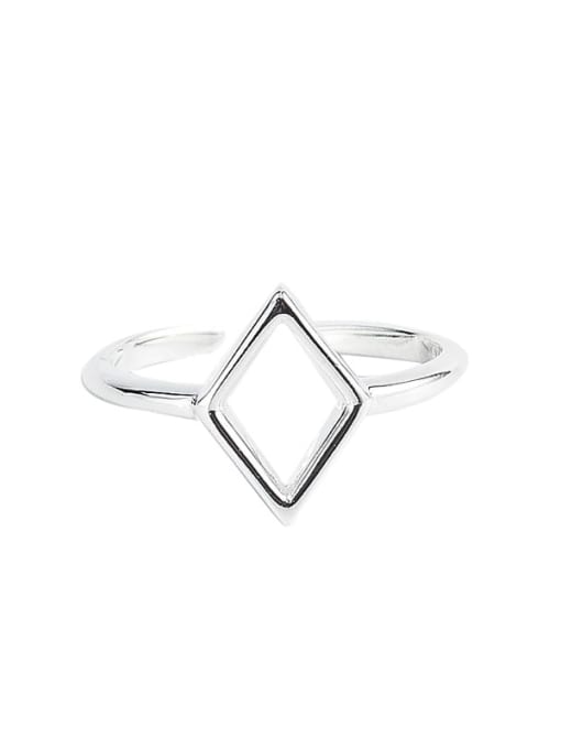 XBOX 925 Sterling Silver Hollow Geometric Minimalist Band Ring 0