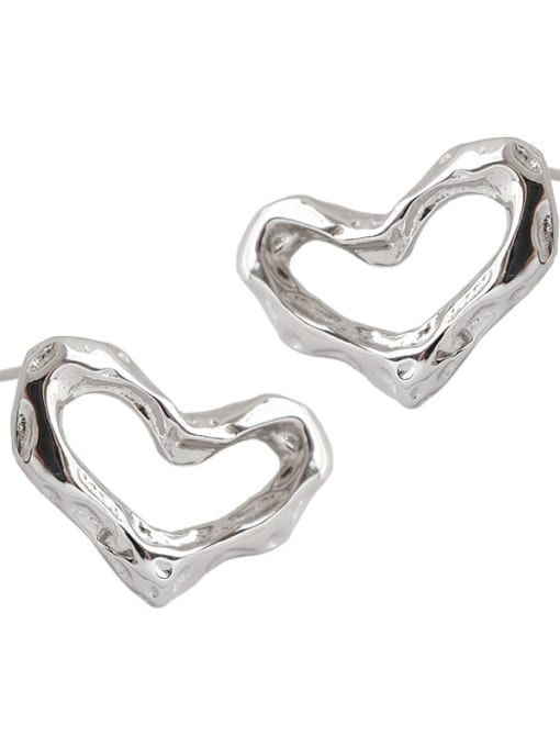 DAKA 925 Sterling Silver Hollow Heart Minimalist Stud Earring 4