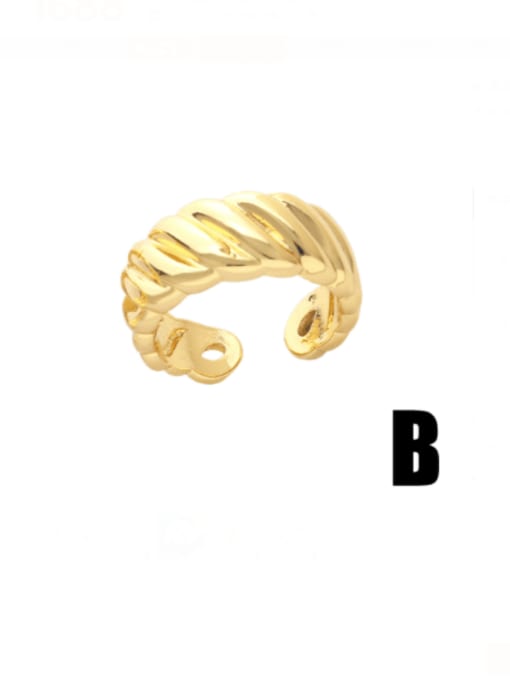 B Brass Geometric Vintage Band Ring